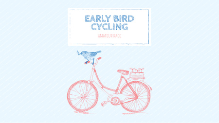 Plantilla de diseño de oferta especial con linda bici rosa FB event cover 
