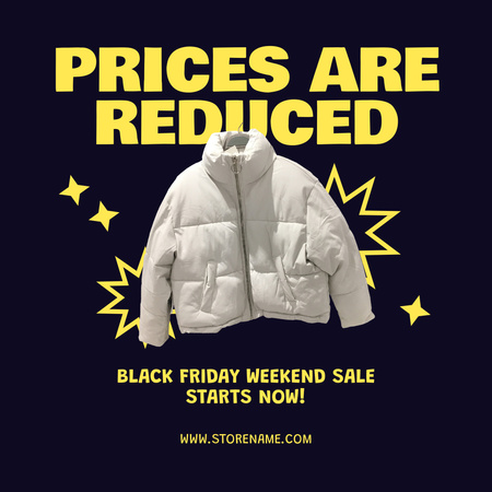 Розпродаж зимових курток у Чорну п'ятницю Instagram – шаблон для дизайну