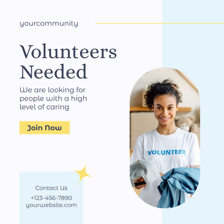 Szablon projektu Ogłoszenie o potrzebie wolontariuszy Instagram