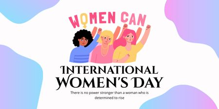 Dia Internacional da Mulher com Mulheres Poderosas Twitter Modelo de Design