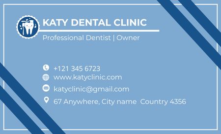 Dental Care Clinic Ad with Cute Icon Business Card 91x55mm tervezősablon