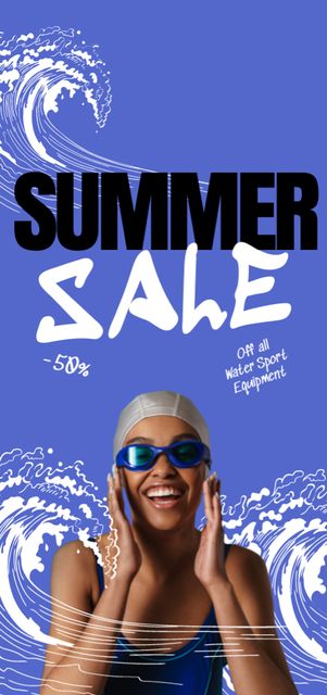 Template di design Water Sport Equipment Summer Sale Ad Flyer DIN Large