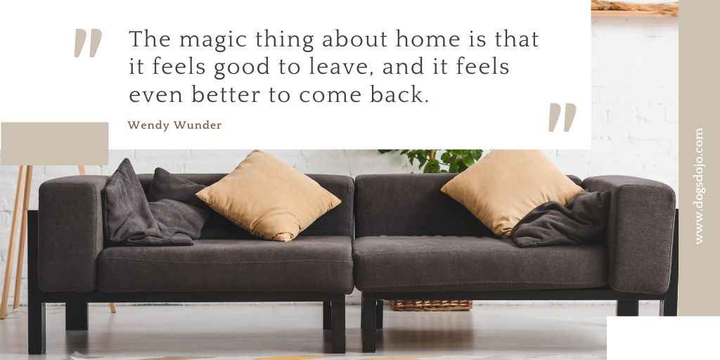 Platilla de diseño Phrase about Home with Cozy Sofa Twitter
