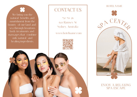 Oferta de serviços de spa com mulheres bonitas Brochure Modelo de Design