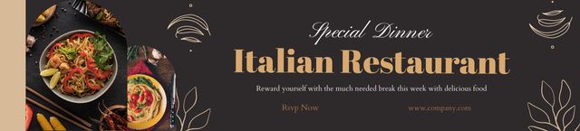 Special Dinner Italian Restaurant Ebay Store Billboard Tasarım Şablonu
