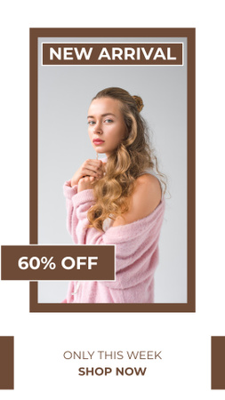 Female Fashion Clothes Sale with Discount Instagram Story Design Template