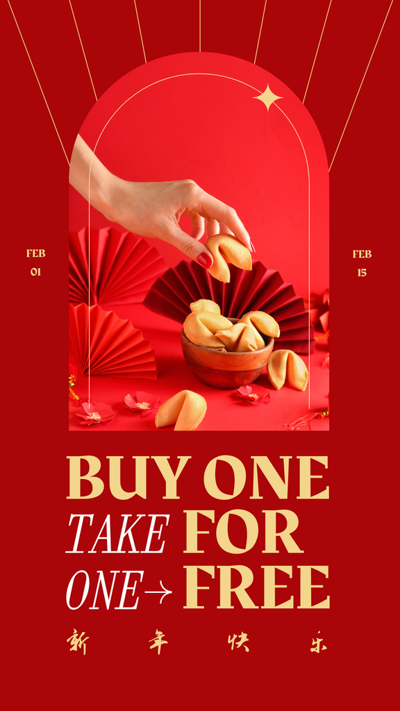 Designvorlage Chinese New Year Deals für Instagram Story
