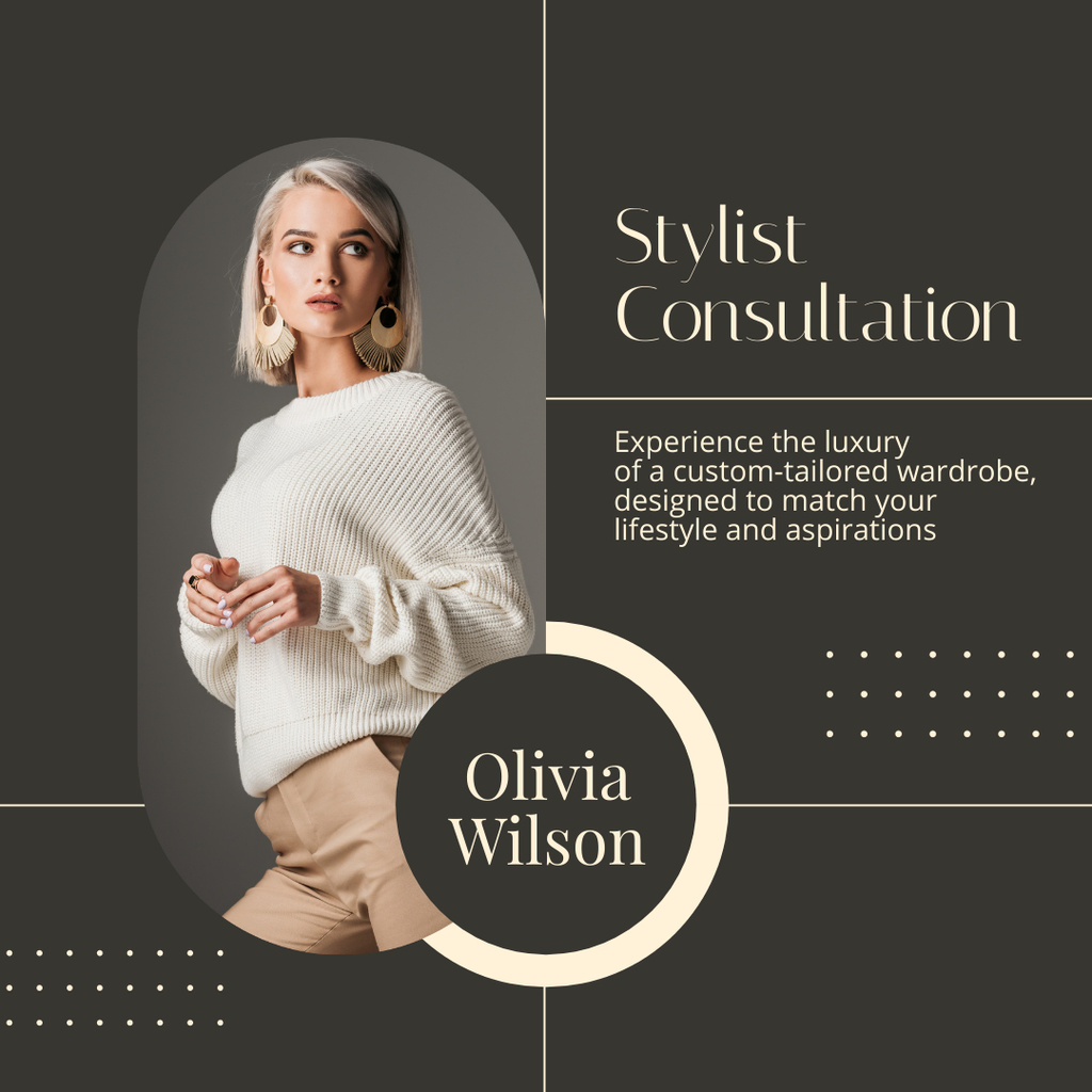 Designvorlage Consultation of Elegant Stylist für Instagram