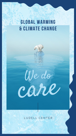 Polar bear on ice Instagram Story Design Template
