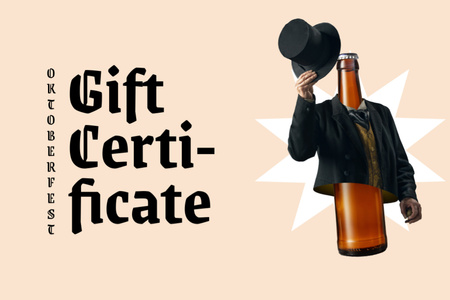 Oktoberfest Special Offer Announcement Gift Certificate Tasarım Şablonu