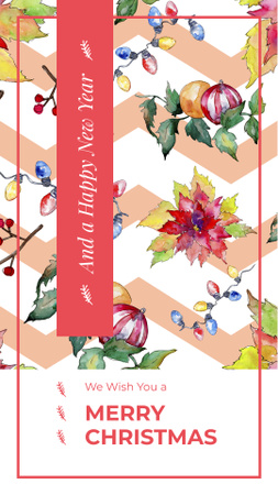 Christmas decorative pattern Instagram Story Design Template