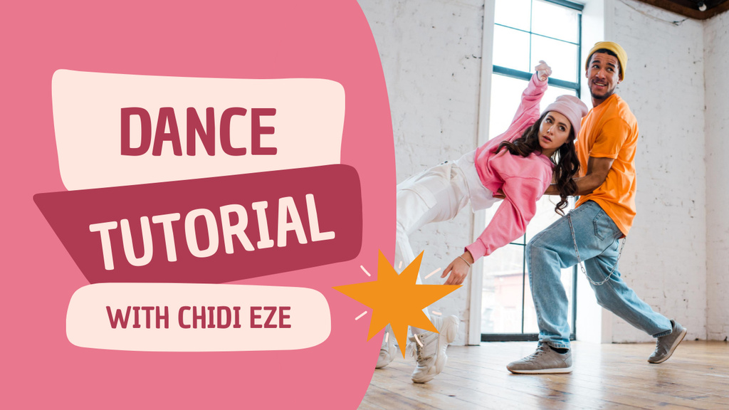Dance Tutorial Ad in Blog Youtube Thumbnail Design Template
