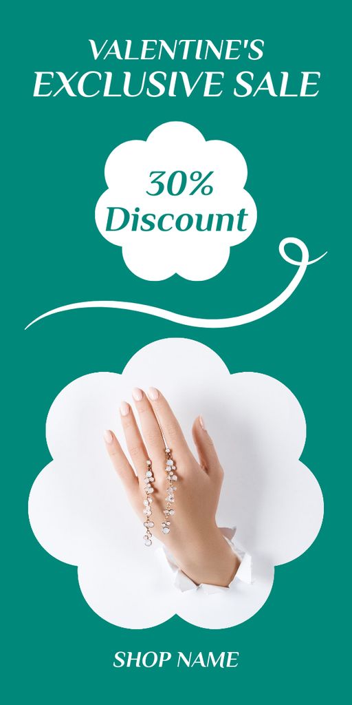 Plantilla de diseño de Exclusive Discount on Valentine's Day Jewelry Graphic 