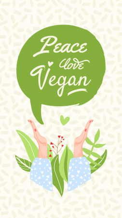 Vegan Lifestyle Concept with Green Plant Instagram Story Design Template