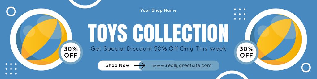 Special Discount on Toy Collection This Week Twitter Design Template