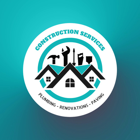 Plantilla de diseño de Servicios de Construcción con Gama Estándar Animated Logo 