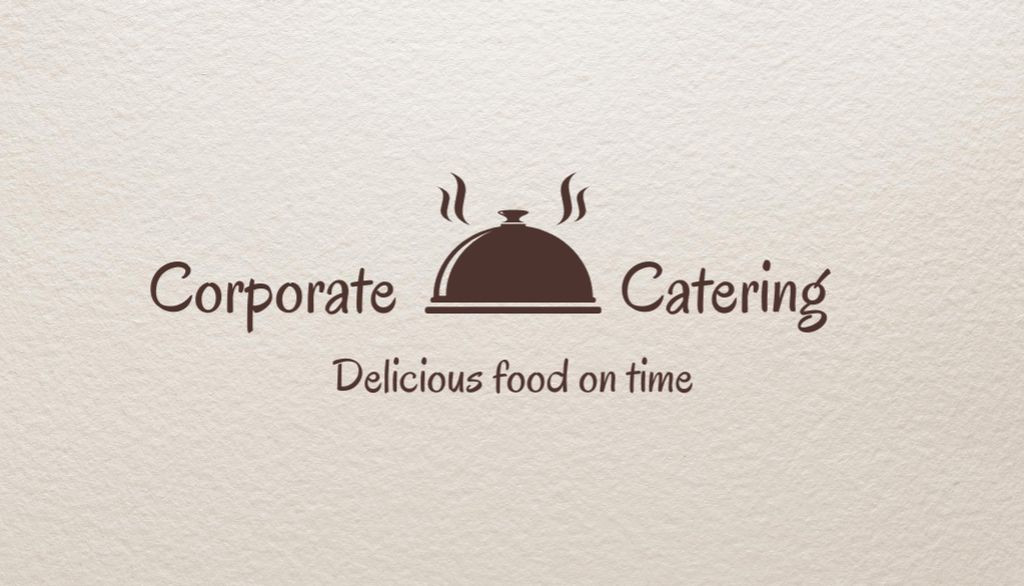 Szablon projektu Corporate Catering Services Offer with Dish Illustration Business Card US