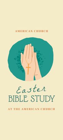 Easter Bible Study Announcement Invitation 9.5x21cm Design Template