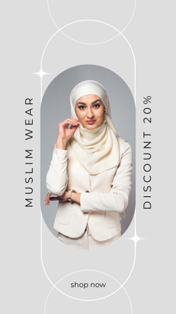 Muslim Wear Sale Offer In Beige Instagram Story Design Template