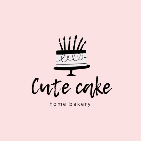 Plantilla de diseño de anuncio de panadería con pastel festivo Logo 