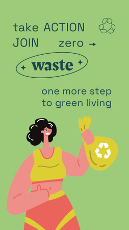 Plantilla de diseño de residuos cero y vida verde Instagram Story 