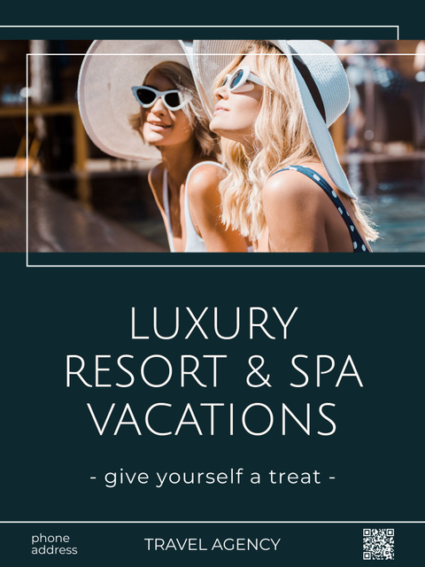 Luxury Resort and Spa Vacations Poster US Design Template
