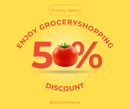 Plantilla de diseño de Discount For Shopping In Grocery Facebook 