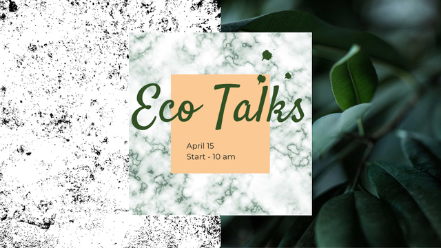 Eco Event Announcement with Green Plant FB event cover Design Template