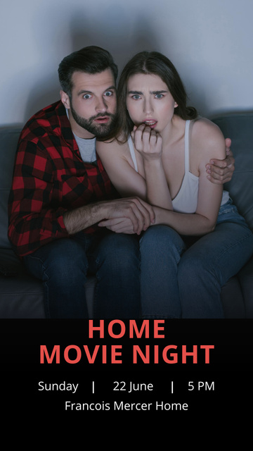 Home Movie Night with Couple Instagram Story Design Template