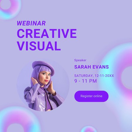 Plantilla de diseño de Webinar colorido sobre técnicas creativas en branding Instagram 