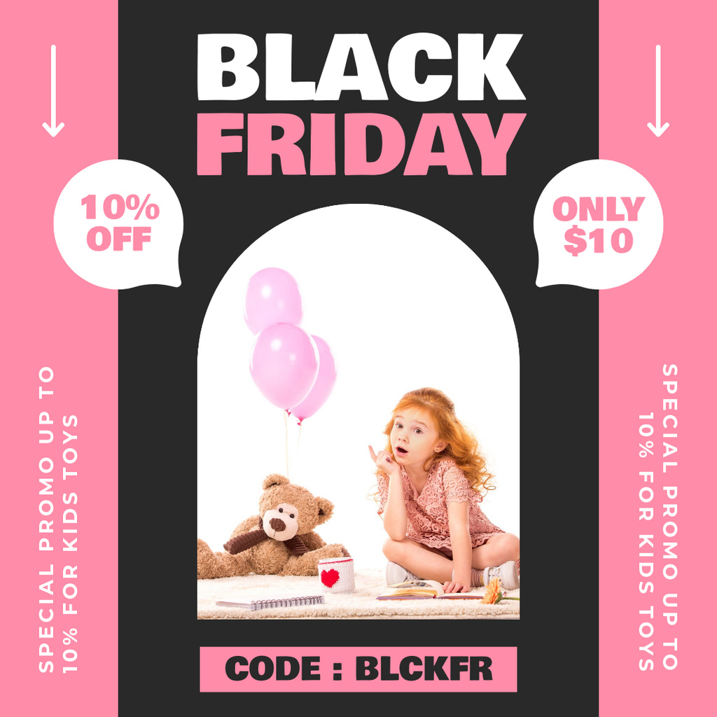Black Friday Sale of Kids' Toys Instagram Modelo de Design