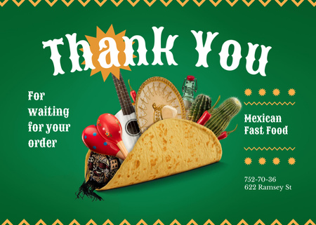 Designvorlage Mexican Fast Food Ad für Postcard 5x7in