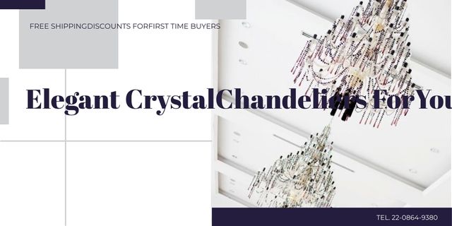 Elegant crystal chandeliers from Paris Twitter Design Template