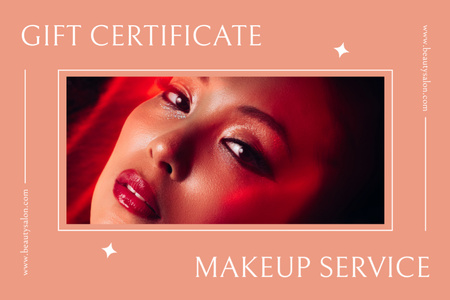 Modèle de visuel Offre spéciale sur les services de maquillage - Gift Certificate