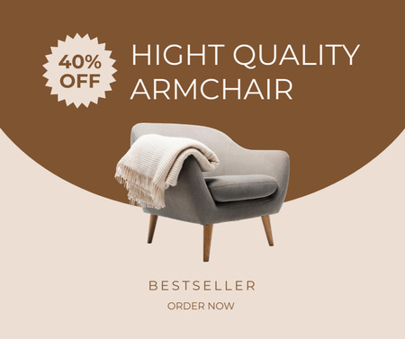 Furniture Offer with Stylish Chair Facebook Design Template