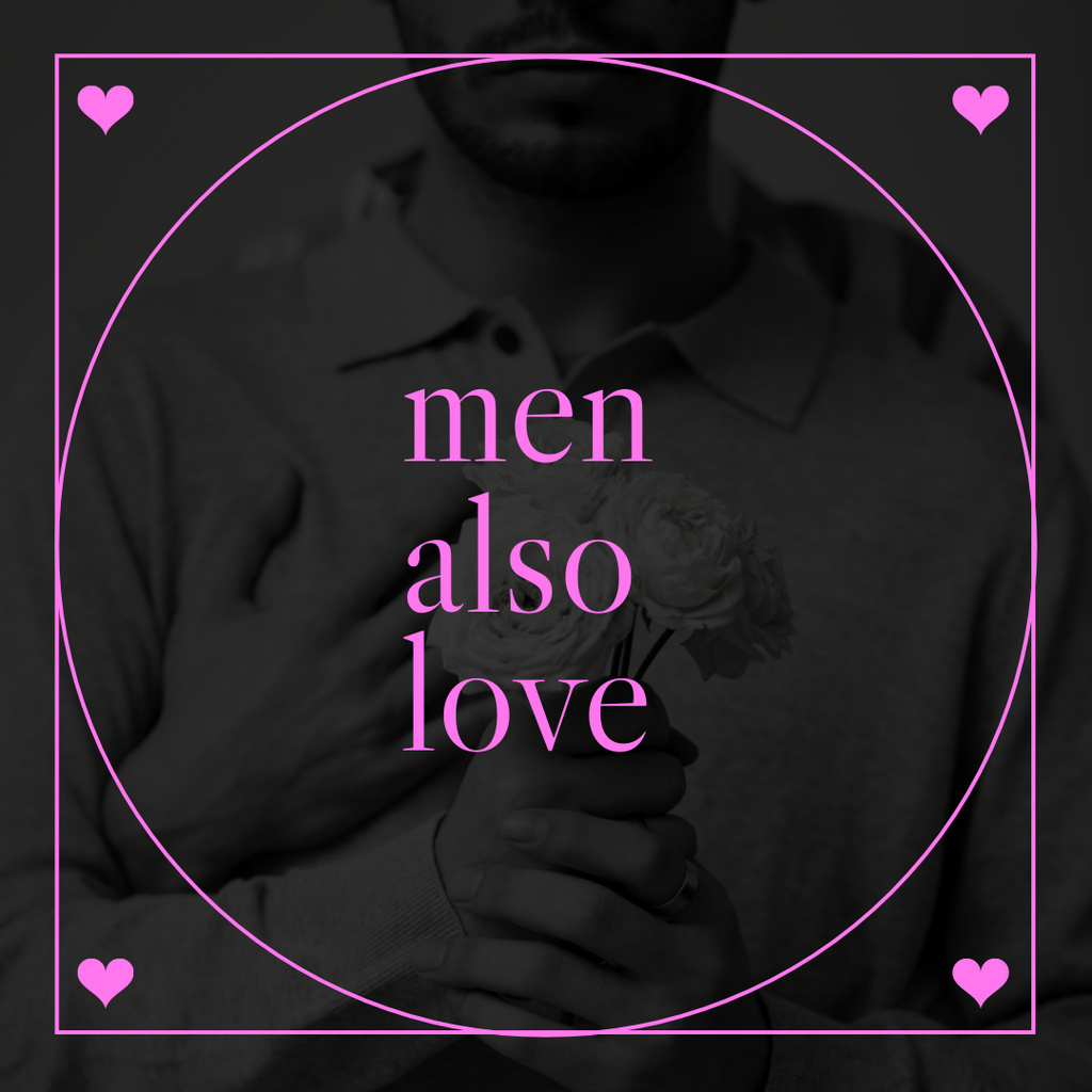 Ontwerpsjabloon van Instagram van Valentine's Day Holiday with Phrase about LGBT Love