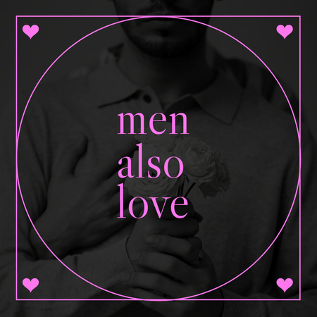 Valentine's Day Holiday with Phrase about LGBT Love Instagram Tasarım Şablonu