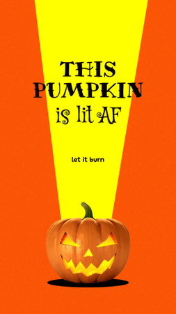 Platilla de diseño Halloween Celebration with Scary Pumpkin Instagram Story