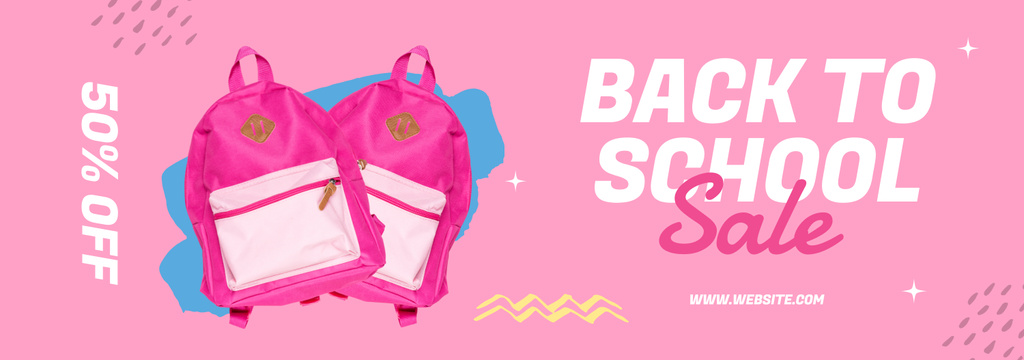 Platilla de diseño Discount on Quality Pink Backpacks for Schoolgirls Tumblr