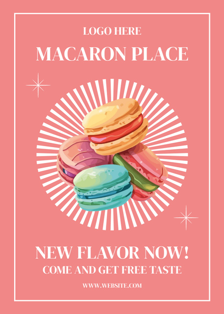 New Flavors of Macarons Flayer tervezősablon