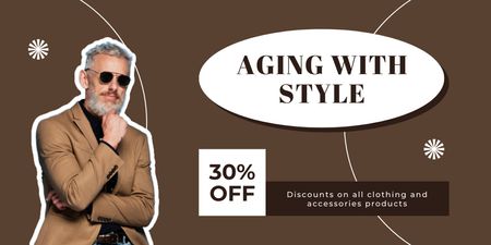 Age-Friendly Accessories And Clothes With Discount Twitter Design Template