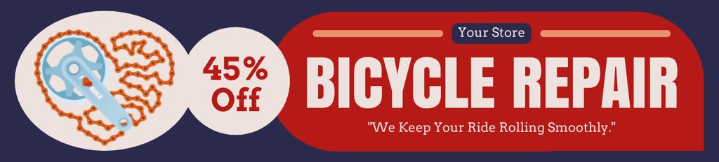 Ontwerpsjabloon van Ebay Store Billboard van Simple Offer of Bicycles Repair on Blue