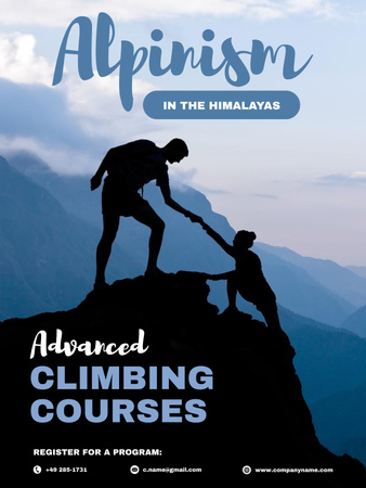 Plantilla de diseño de Climbing Courses Ad Poster US 