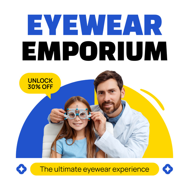Discount on Vision Testing for Children with Modern Equipment Instagram Design Template