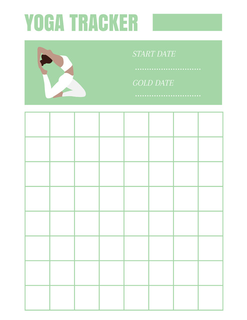 Platilla de diseño Tracker Sports with Woman Doing Yoga Notepad 8.5x11in