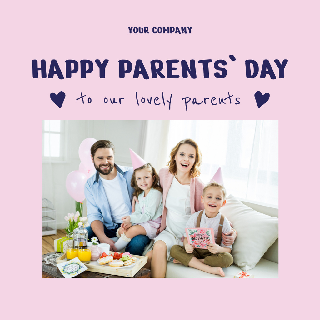 Designvorlage Family Celebrating Parent's Day für Instagram