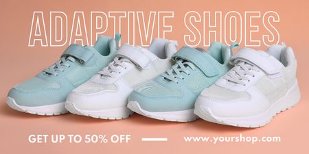 Discount on Adaptive Shoes Twitter Design Template