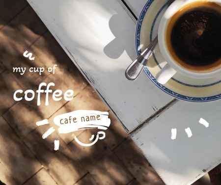 Morning Inspiration with Cup of Coffee Facebook Design Template