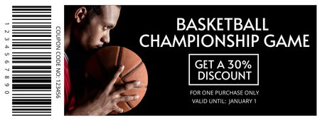 Basketball Championship Game Discount Coupon Design Template