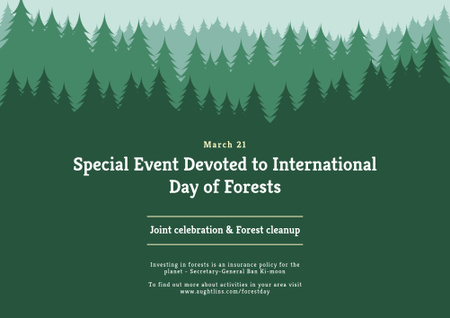 Special Event devoted to International Day of Forests Poster B2 Horizontal Design Template